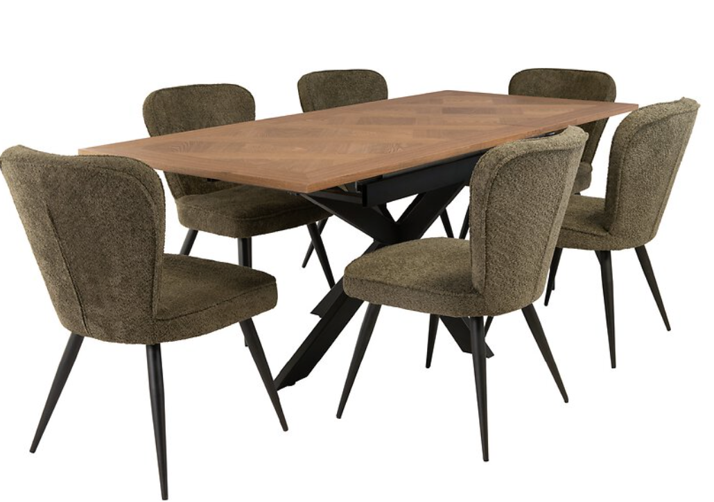Perla oak extending rectangle table 160 cm-Renaissance Design Studio