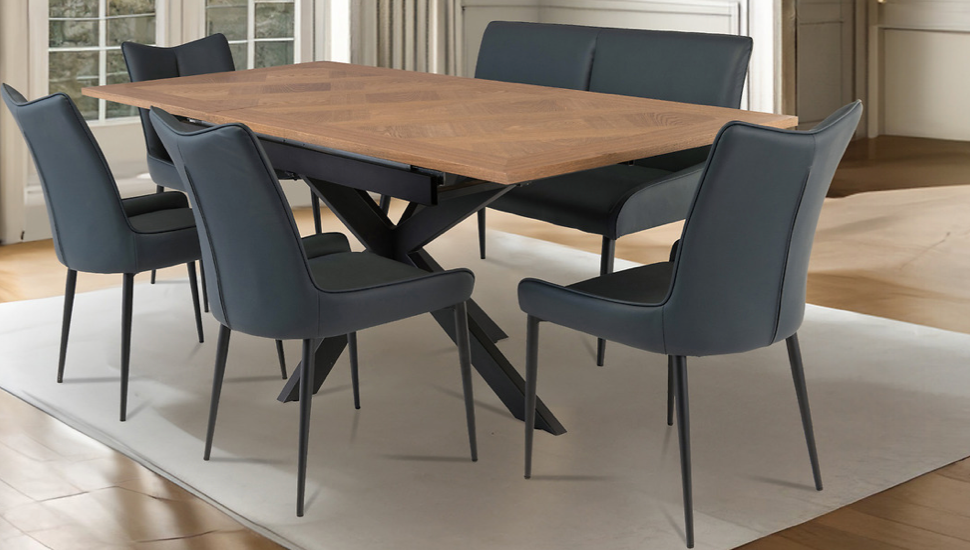 Perla oak extending rectangle table 160 cm-Renaissance Design Studio