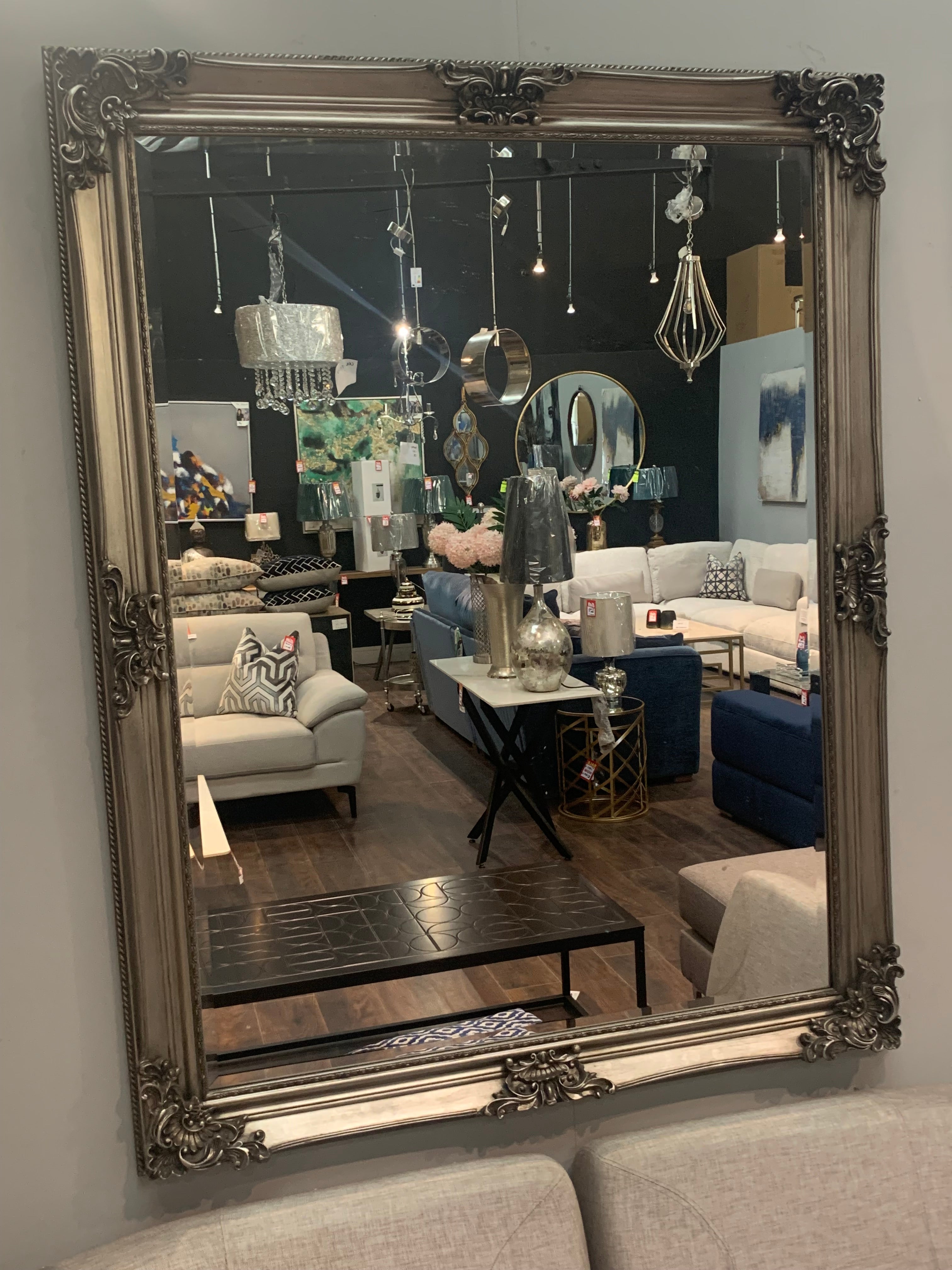 Perry oversized French mirror last one to clear almost half price instore purchase in outlet store-Renaissance Design Studio