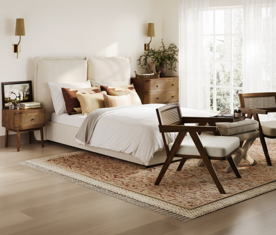Pillow Bed in ivory linen king size-Renaissance Design Studio