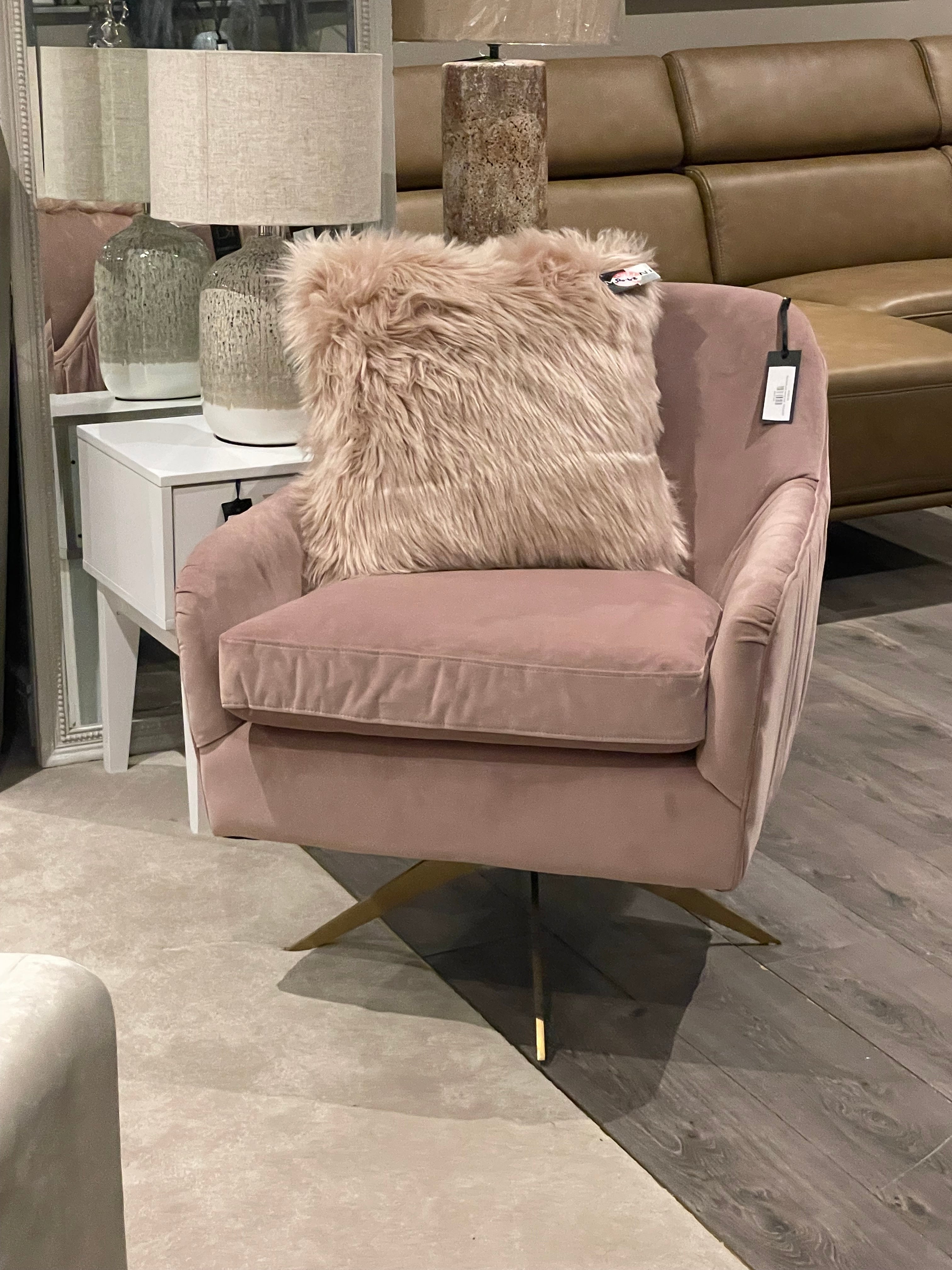 Pink fluffy shaggy scatter cushion-Renaissance Design Studio