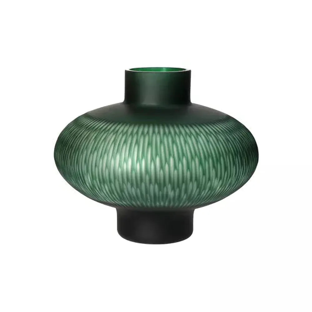 Pinus dark green glass vase-Renaissance Design Studio