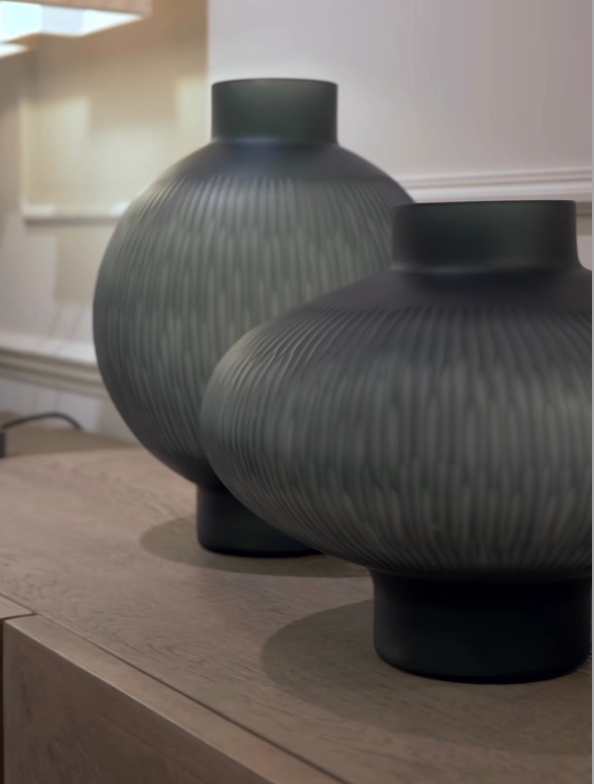 Pinus dark green glass vase-Renaissance Design Studio