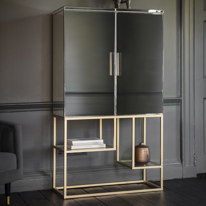 Pip Mirrored drinks cabinet . Last one on clearance offer for collection-Renaissance Design Studio