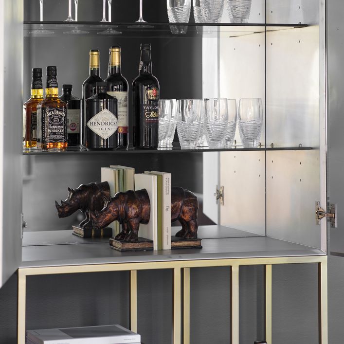 Pip Mirrored drinks cabinet . Last one on clearance offer for collection-Renaissance Design Studio