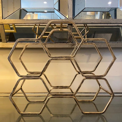 Platonic wine rack brushed gold colour
