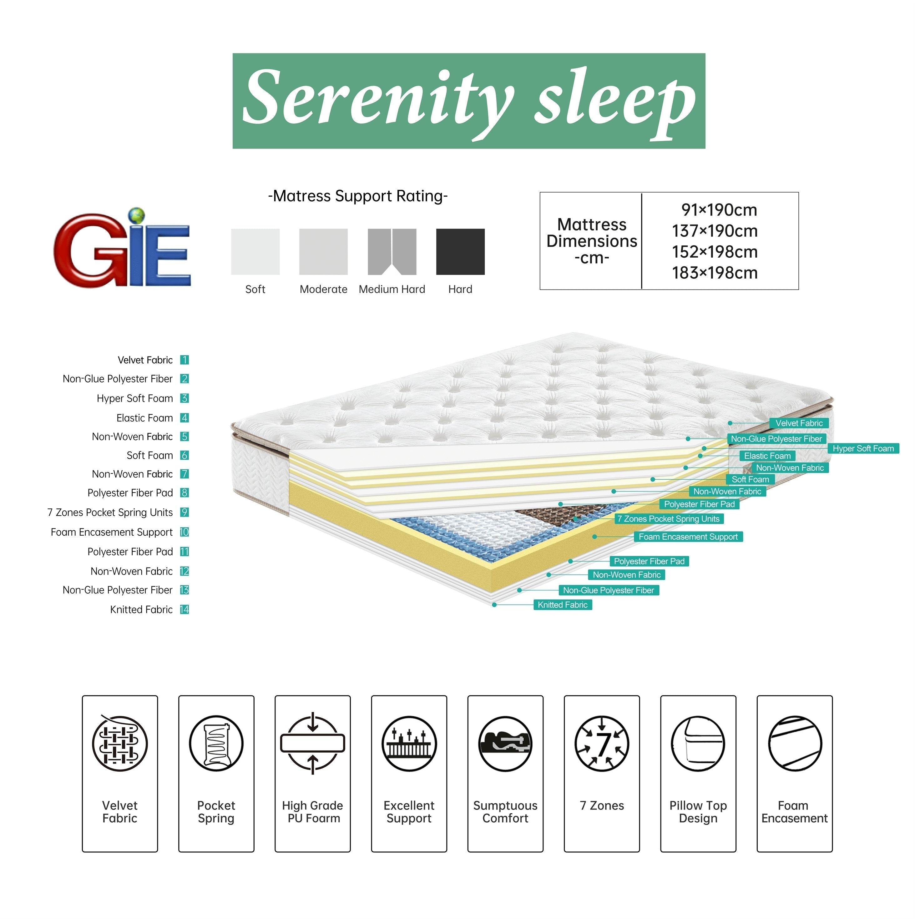 Plush Velvet mattress G6-Renaissance Design Studio