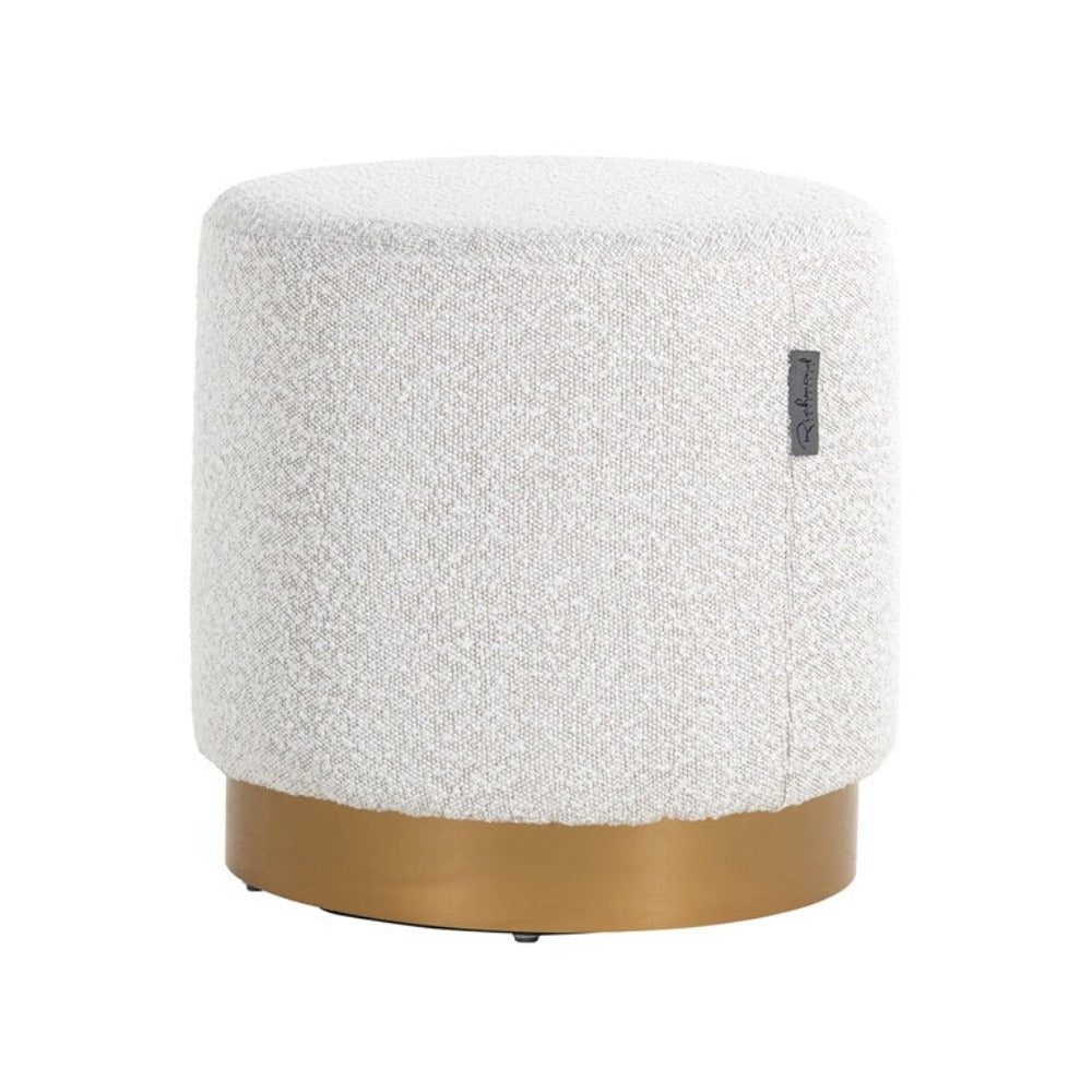 Pouffe Emma White Bouclé discontinued-Renaissance Design Studio