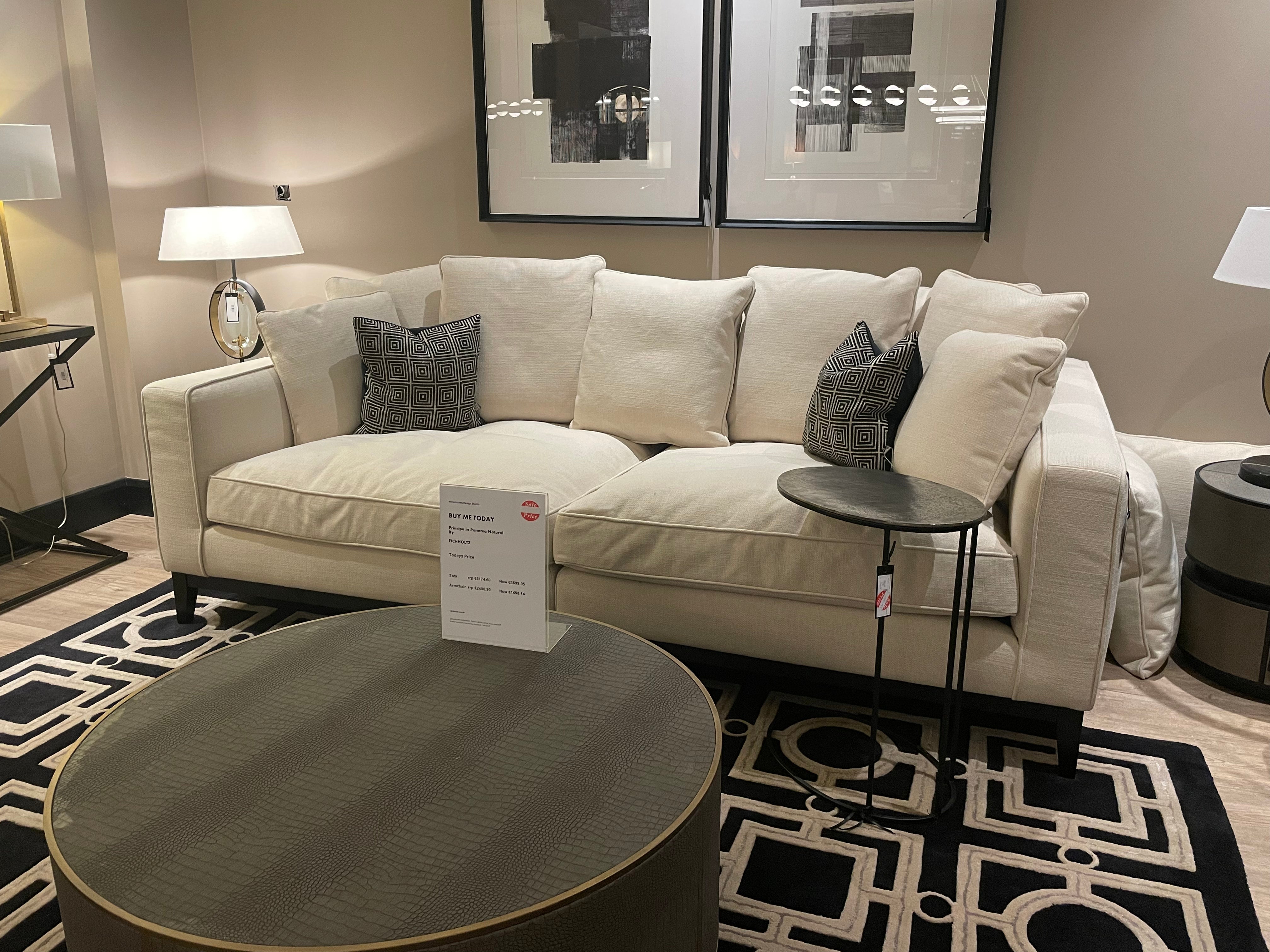 Príncipe Designer sofa with 2 armchair with wooden plinth by Eichholtz Save up to 37.5%-Sofa-Renaissance Design Studio