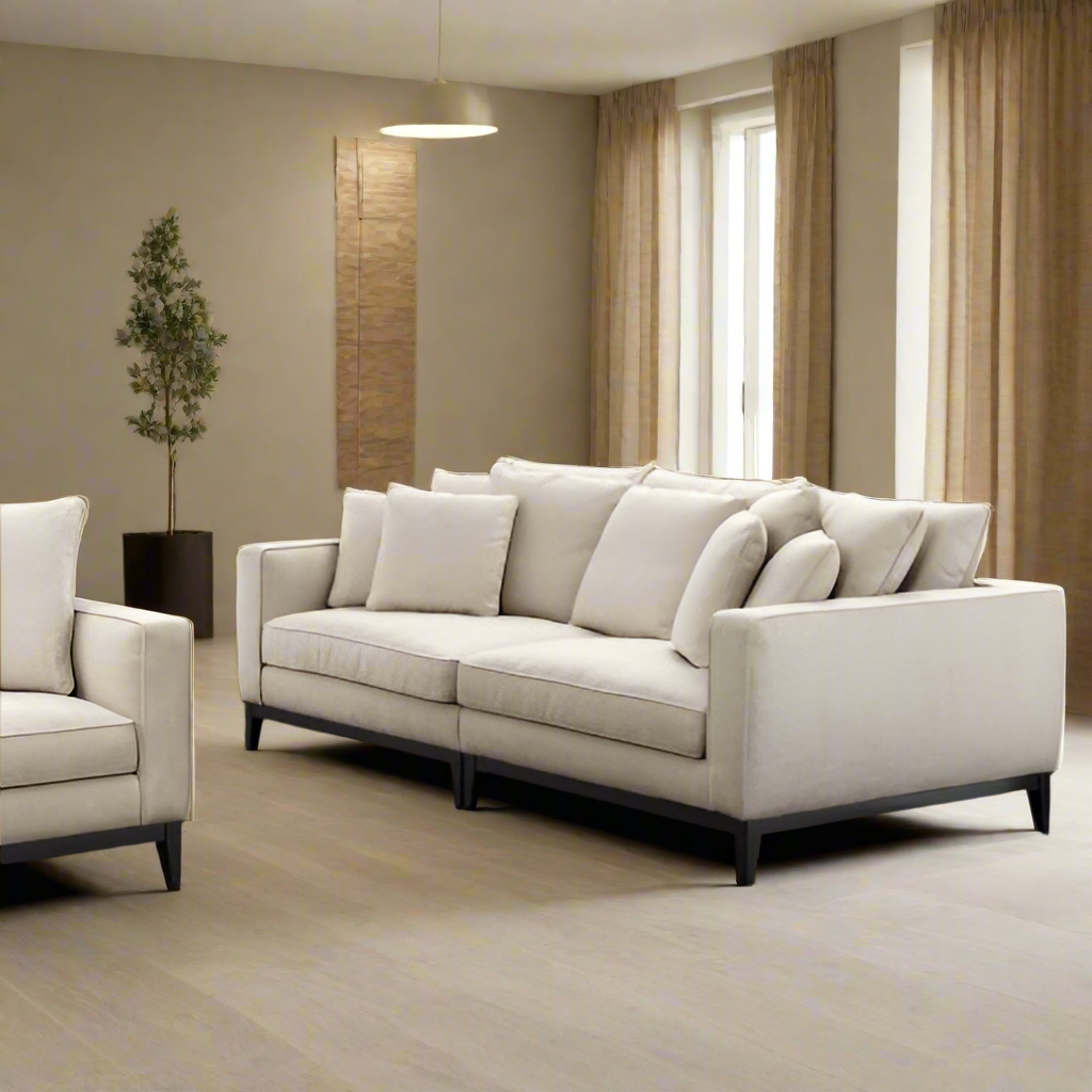 Príncipe Designer sofa with 2 armchair with wooden plinth by Eichholtz Save up to 37.5%-Sofa-Renaissance Design Studio