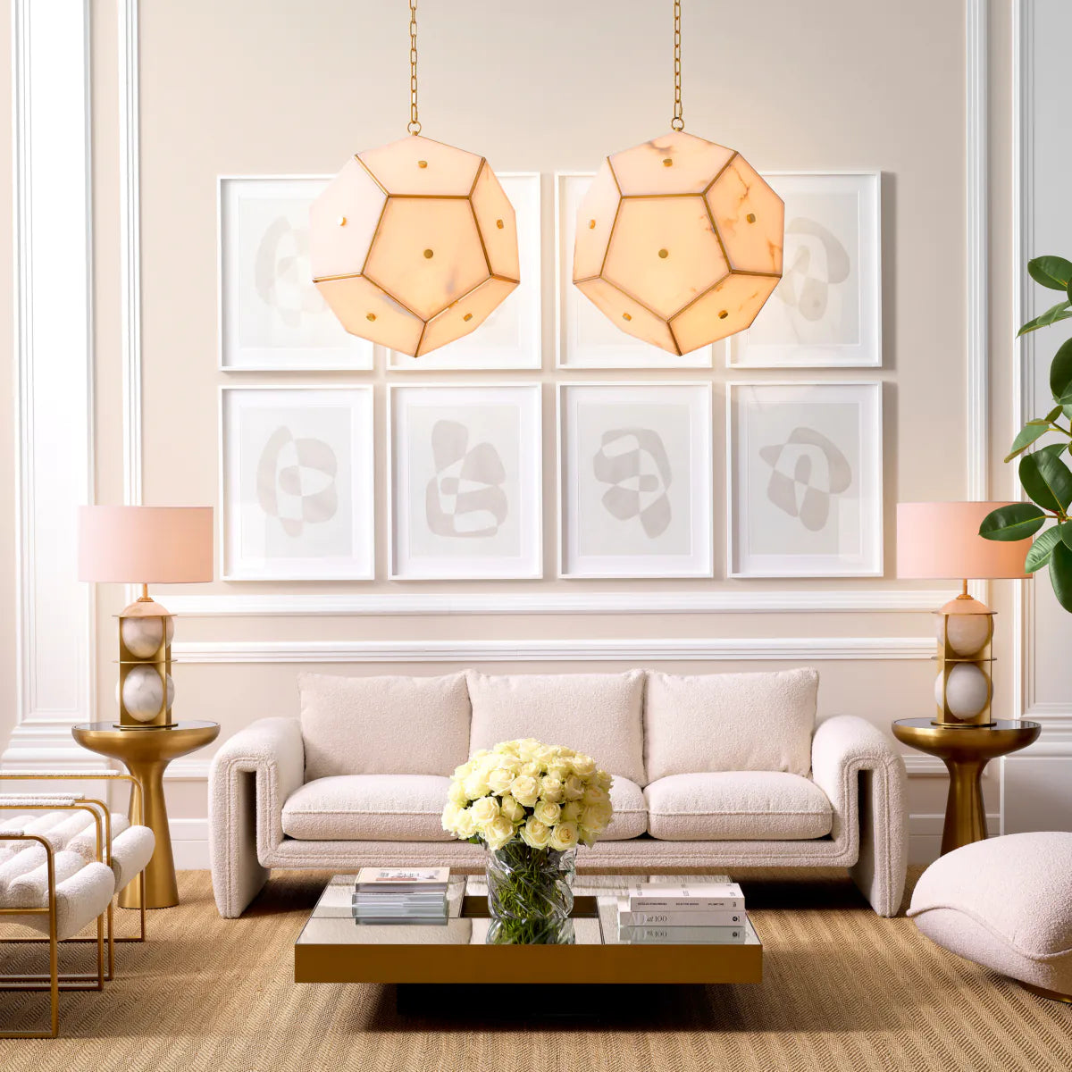 Print Soft Shape Set of 4 - Wall Art by Eichholtz Ex Showroom-Renaissance Design Studio