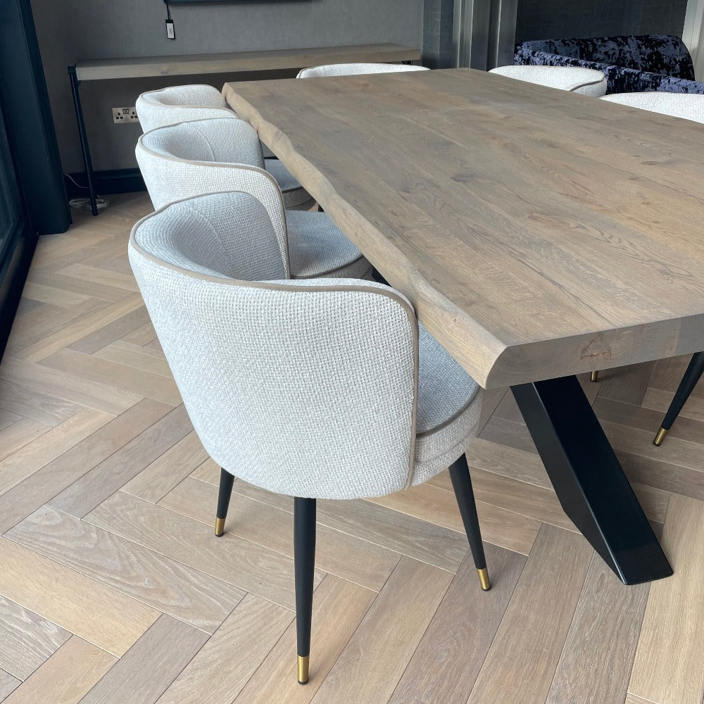 Provence XL solid oak dining table ex display live edge 240 x 110 cm sold as seen-Dining Table-Renaissance Design Studio