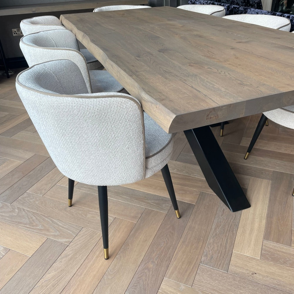 Provence XL solid oak dining table ex display live edge 240 x 110 cm sold as seen-Dining Table-Renaissance Design Studio