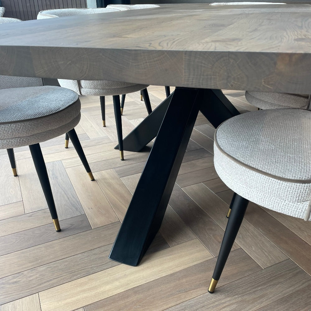 Provence XL solid oak dining table ex display live edge 240 x 110 cm sold as seen-Dining Table-Renaissance Design Studio