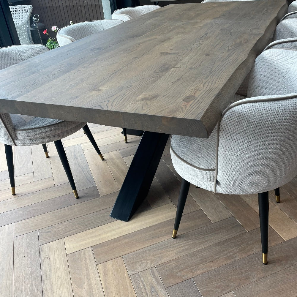 Provence XL solid oak dining table ex showroom live edge extra wide 240 x 110 cm-Renaissance Design Studio