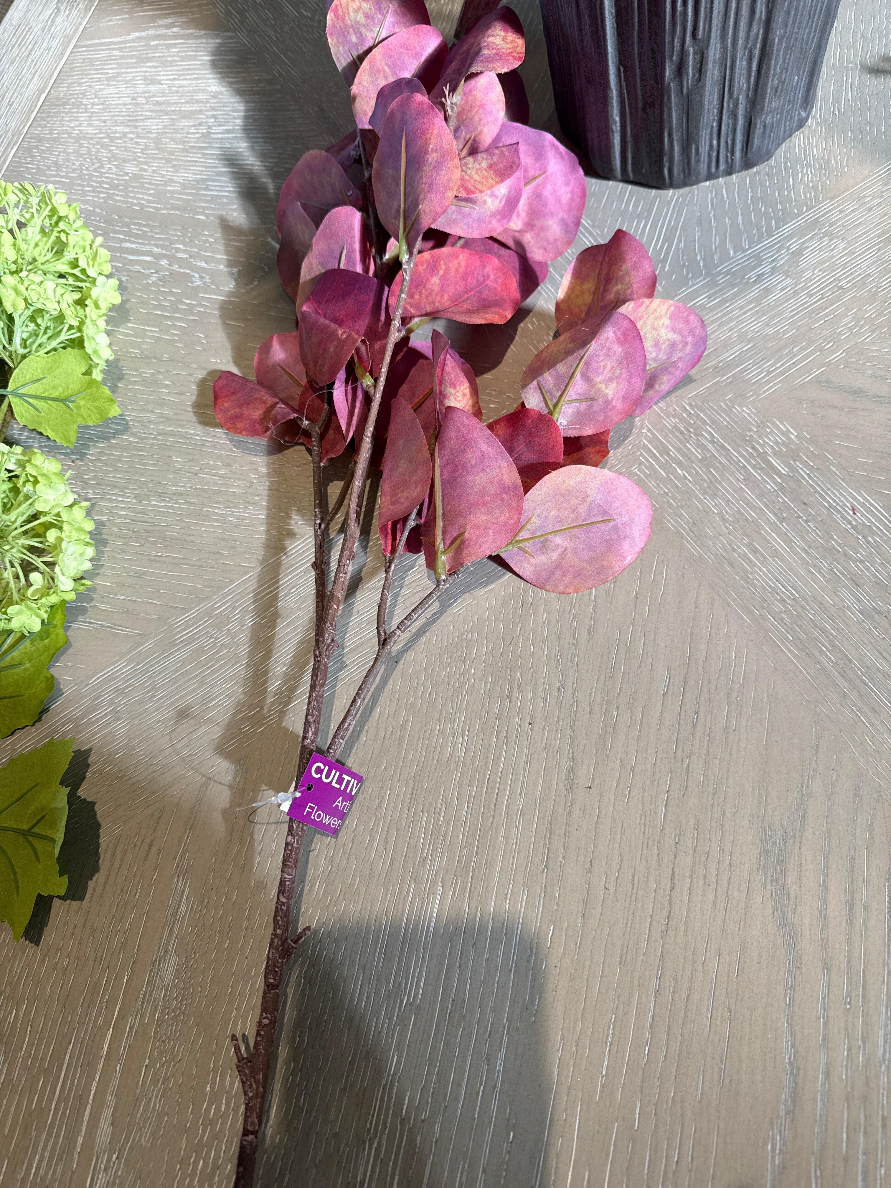Purple eucalyptus leaf stem 102 cm-Renaissance Design Studio