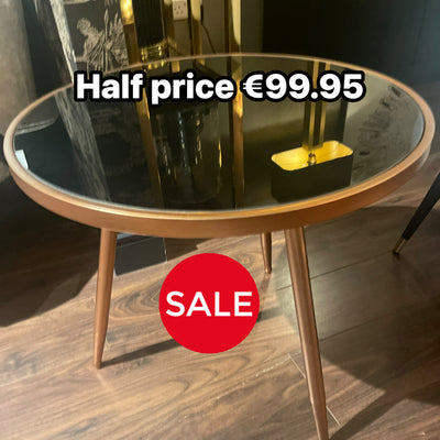 RAMON SIDE TABLES . BLACK AND COPPER LOOK. CLEARANCE ( KD)