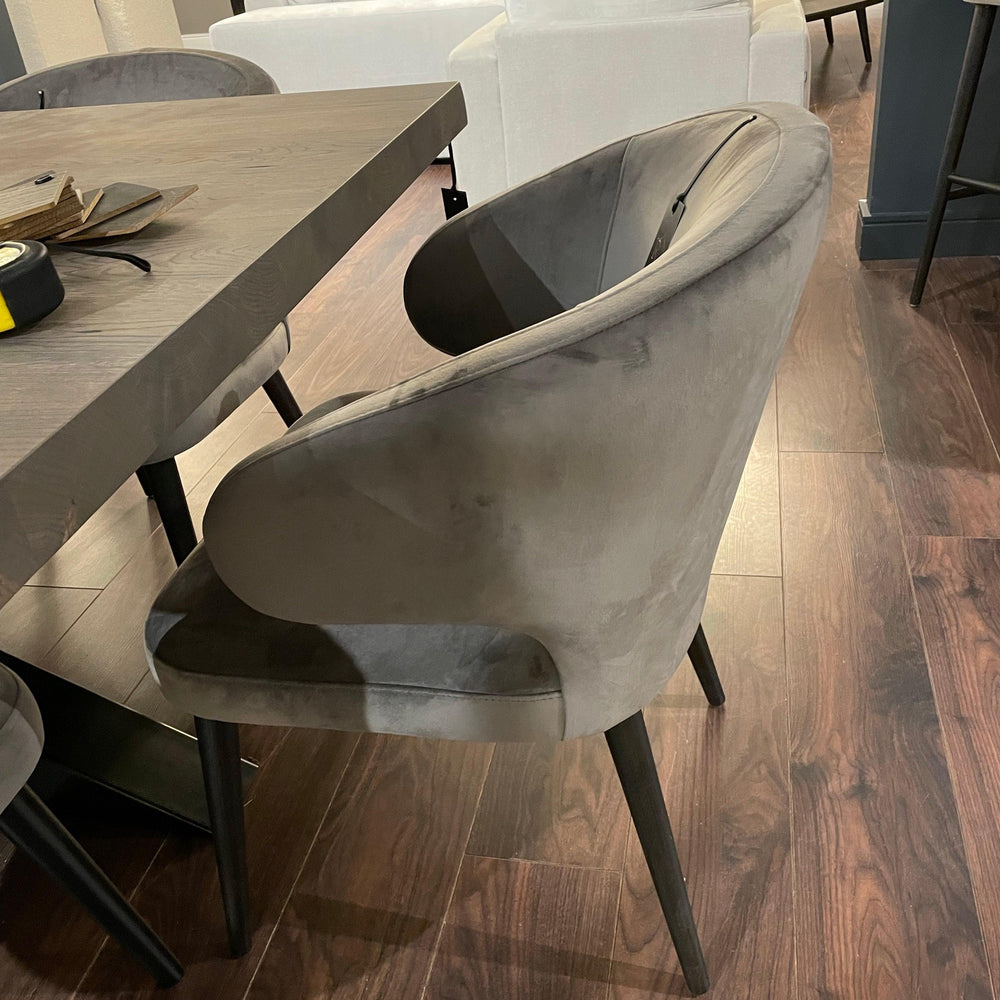 Renaissance Arrone Textured fabric Dining Chairs w brass cap  REDUCED CLEARANCE on last set