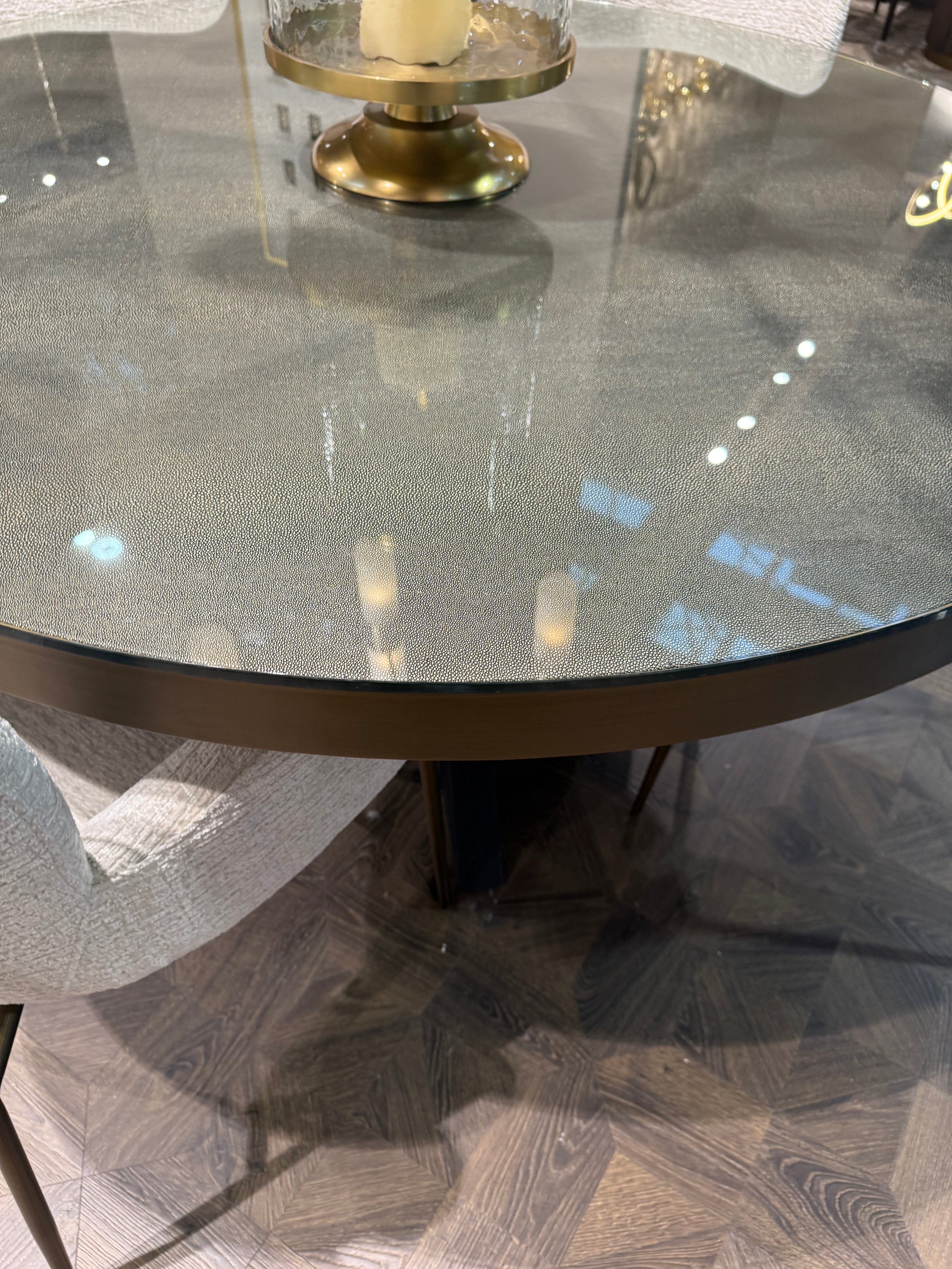 Renaissance Beaumont 140 cm dining table with additional glass top fabulous !-Dining table round-Renaissance Design Studio