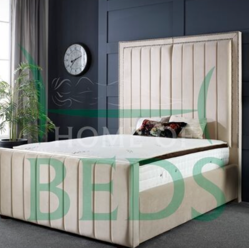 Renaissance Luxury bespoke Bed frame with fabulous tall headboard-Renaissance Design Studio