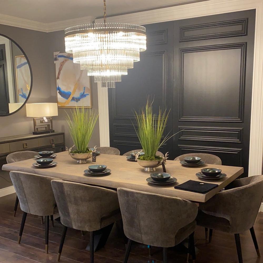 Renaissance Provence extra wide Bespoke 6cm of solid oak with live edge Dining Table ex display 300 x 120 cm-Renaissance Design Studio