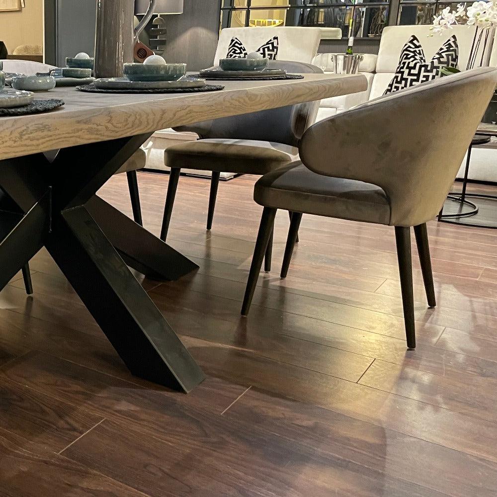 Renaissance Provence extra wide Bespoke 6cm of solid oak with live edge Dining Table ex display 300 x 120 cm-Renaissance Design Studio