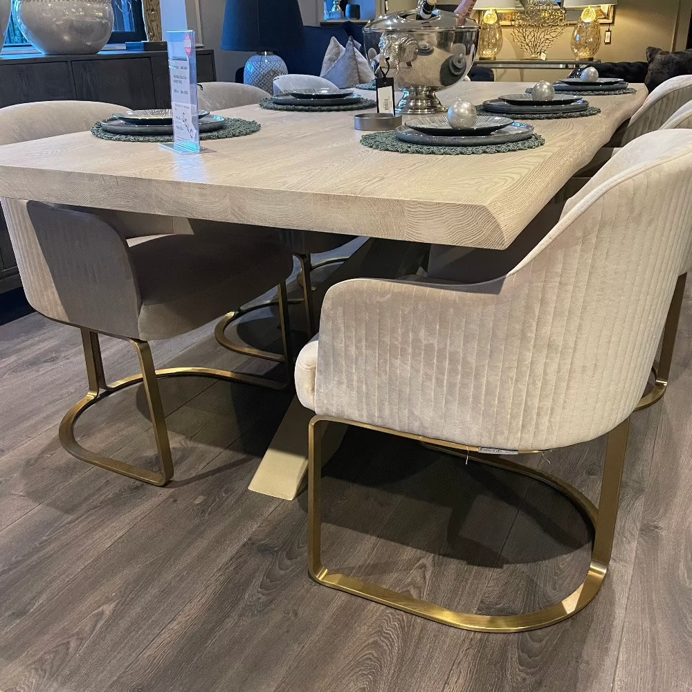 Renaissance Provence extra wide Bespoke 6cm of solid oak with live edge Dining Table ex display 300 x 120 cm-Renaissance Design Studio