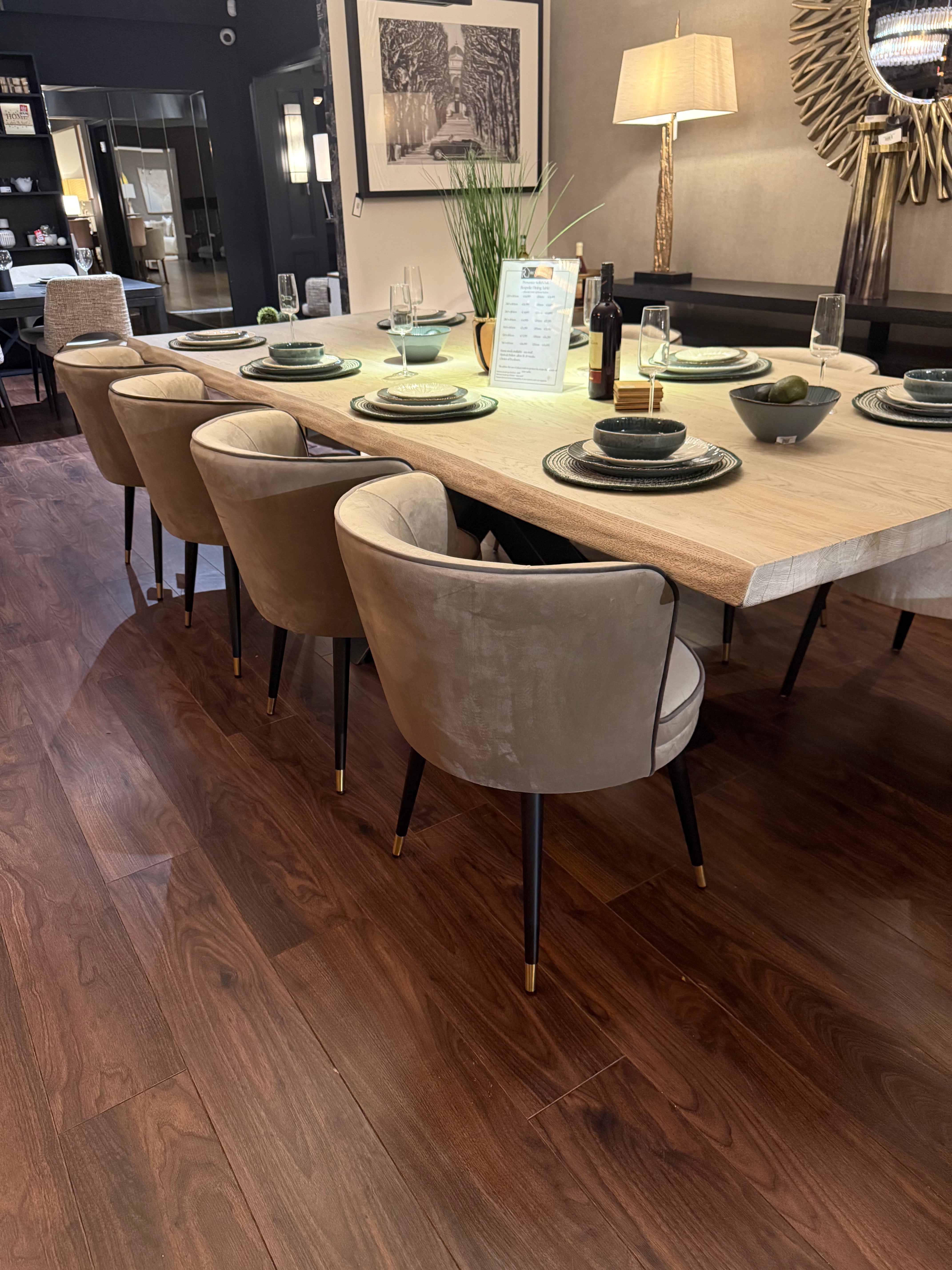 Renaissance Provence extra wide Bespoke 6cm of solid oak with live edge Dining Table ex display 300 x 120 cm-Renaissance Design Studio