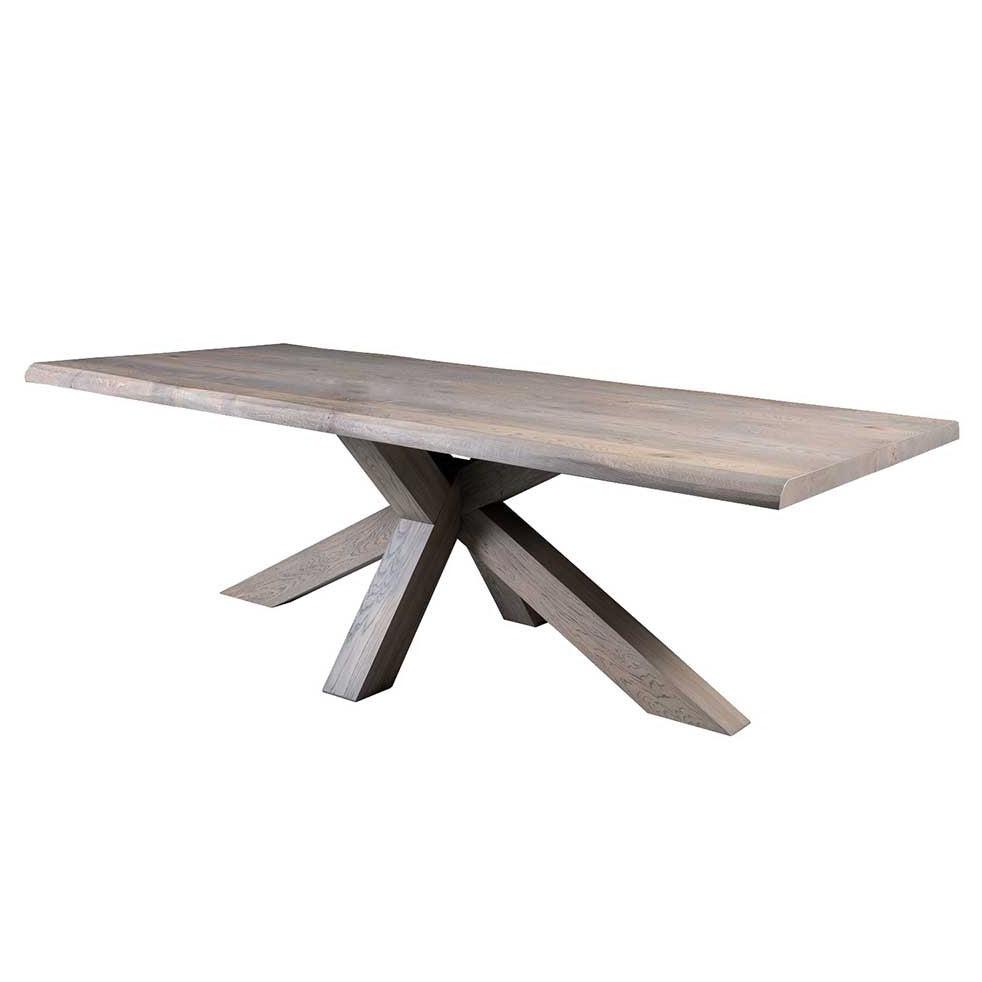Renaissance Provence extra wide Bespoke 6cm of solid oak with live edge Dining Table ex display 300 x 120 cm-Renaissance Design Studio