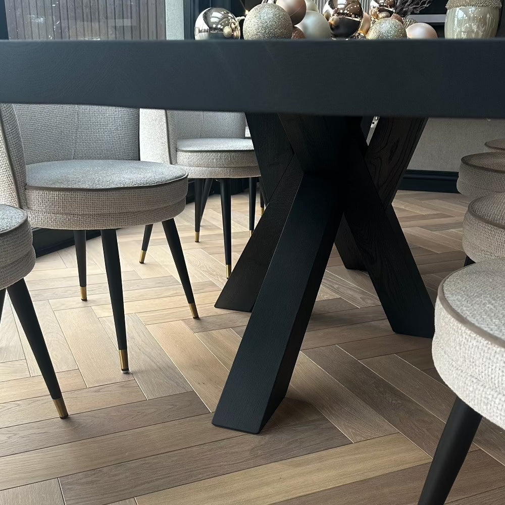 Renaissance Provence extra wide Bespoke 6cm of solid oak with live edge Dining Table ex display 300 x 120 cm-Renaissance Design Studio