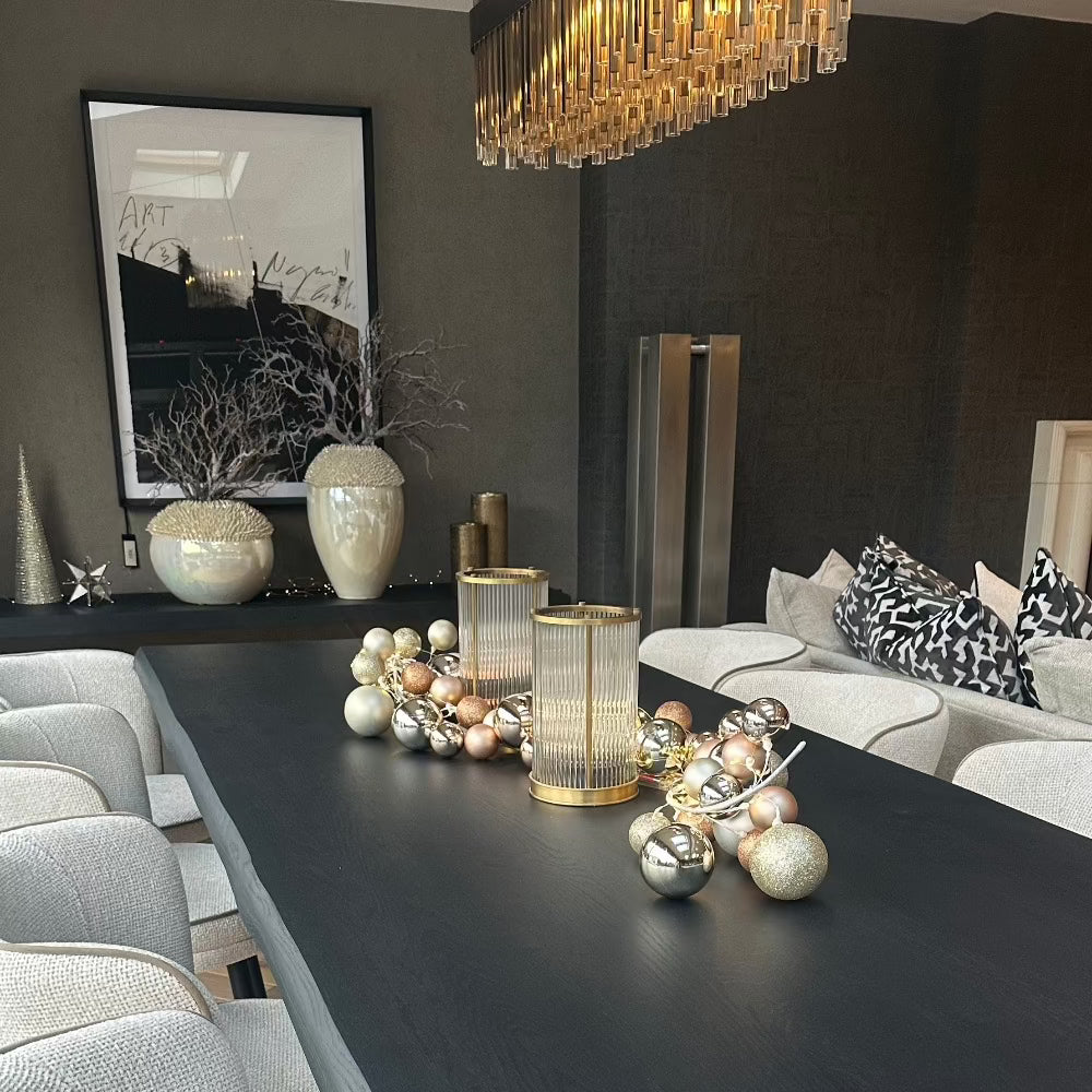 Renaissance Provence extra wide Bespoke 6cm of solid oak with live edge Dining Table ex display 300 x 120 cm-Renaissance Design Studio