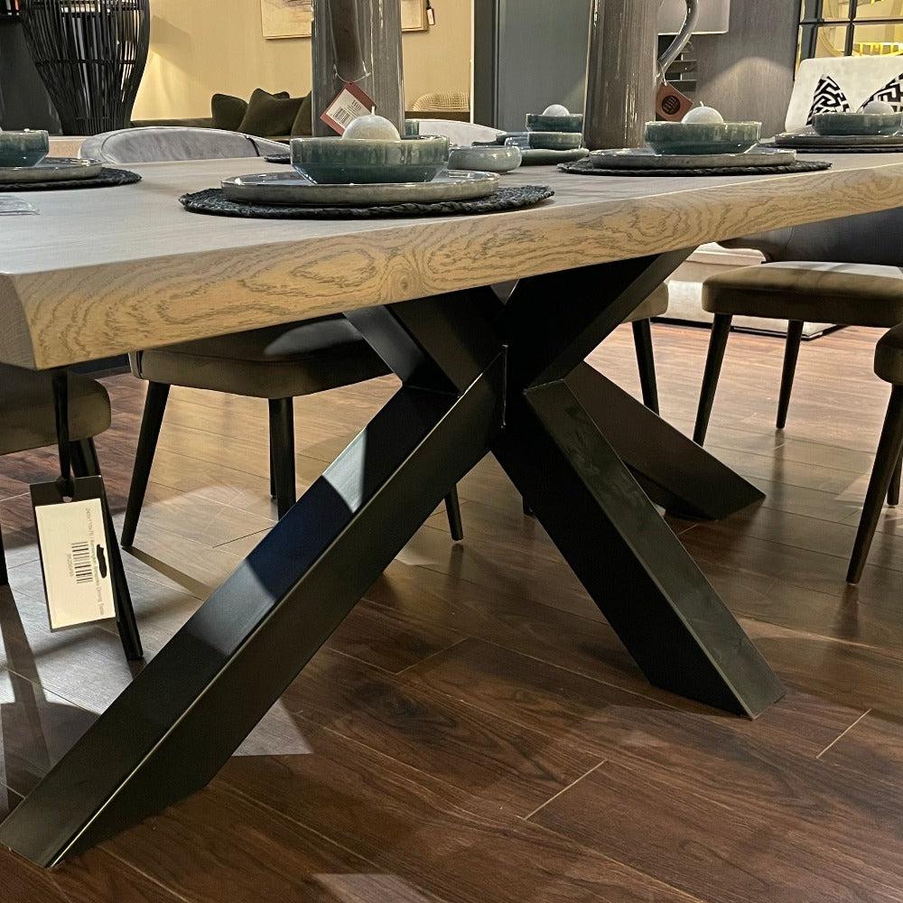 Renaissance Provence extra wide Bespoke 6cm of solid oak with live edge Dining Table ex display 300 x 120 cm-Renaissance Design Studio