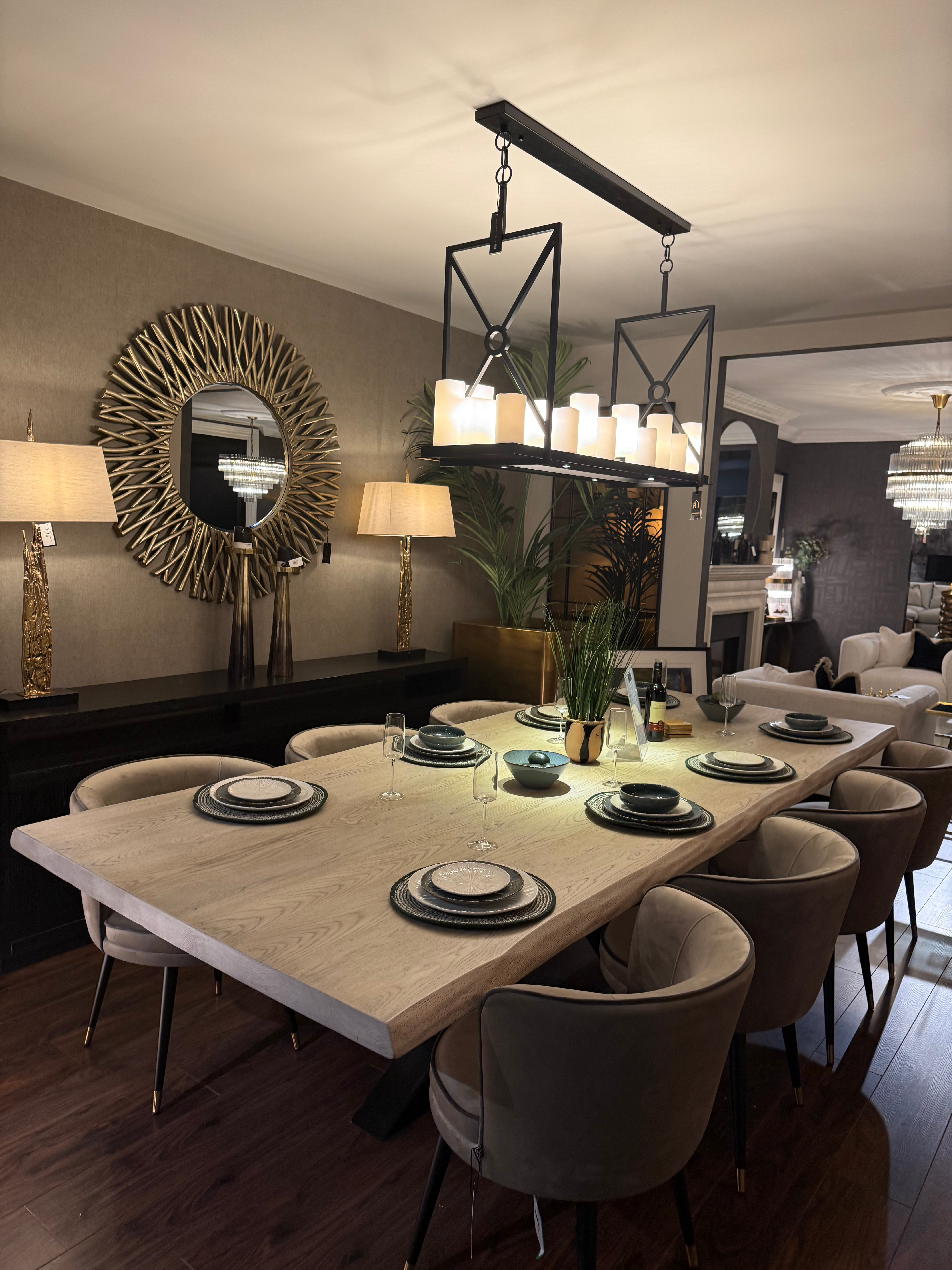 Renaissance Provence extra wide Bespoke 6cm of solid oak with live edge Dining Table ex display 300 x 120 cm-Renaissance Design Studio