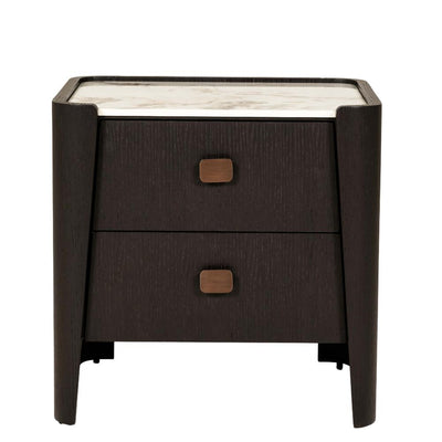 Rhona Designer Bedside locker with marble top