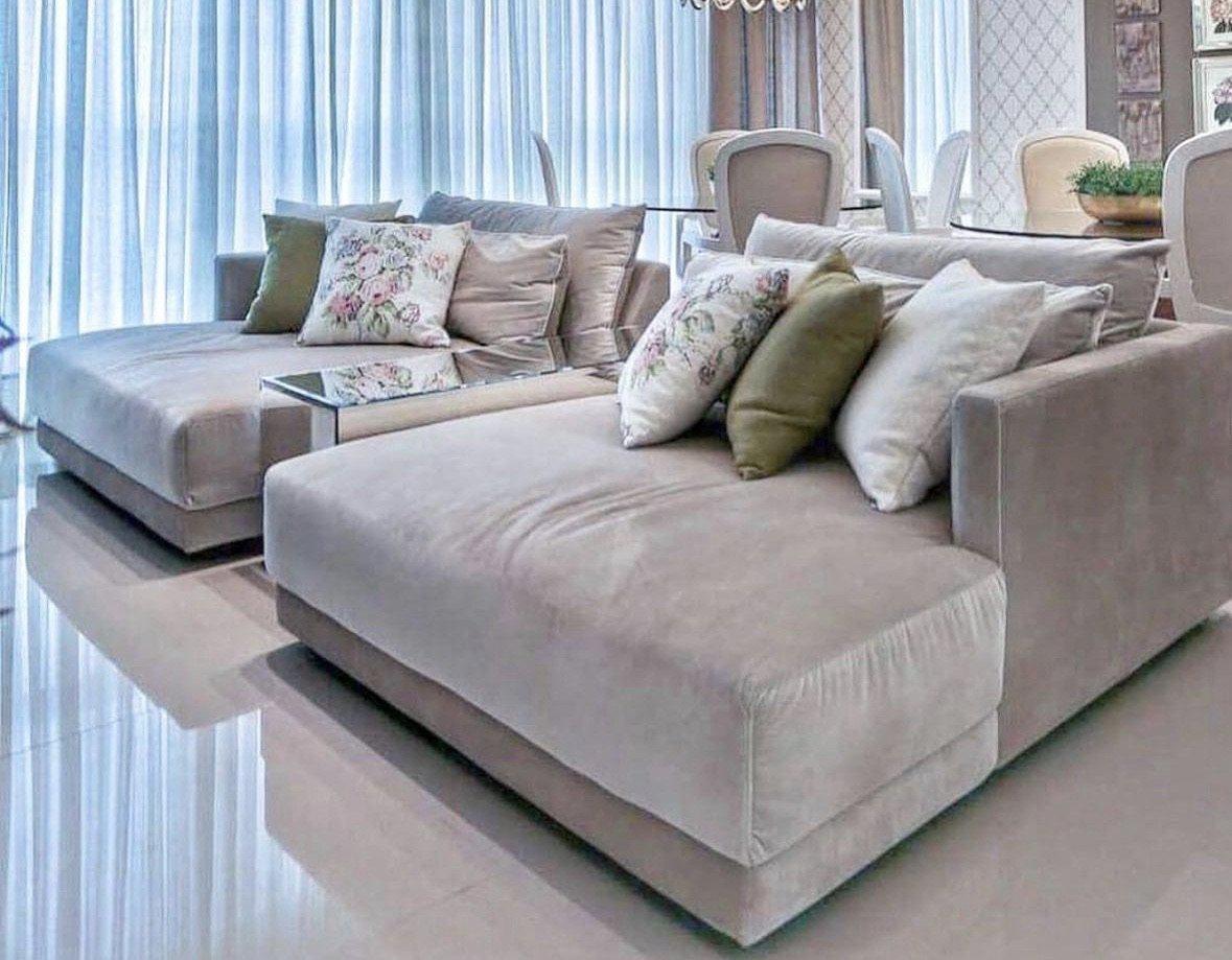 Riberio Milano chaise sofa choice of 3 fabrics to order priced from-Chaise sofa-Renaissance Design Studio