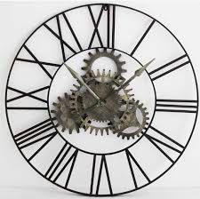 Rimini large black clock with NON moving gears 90 cm for collection no exchange-Renaissance Design Studio