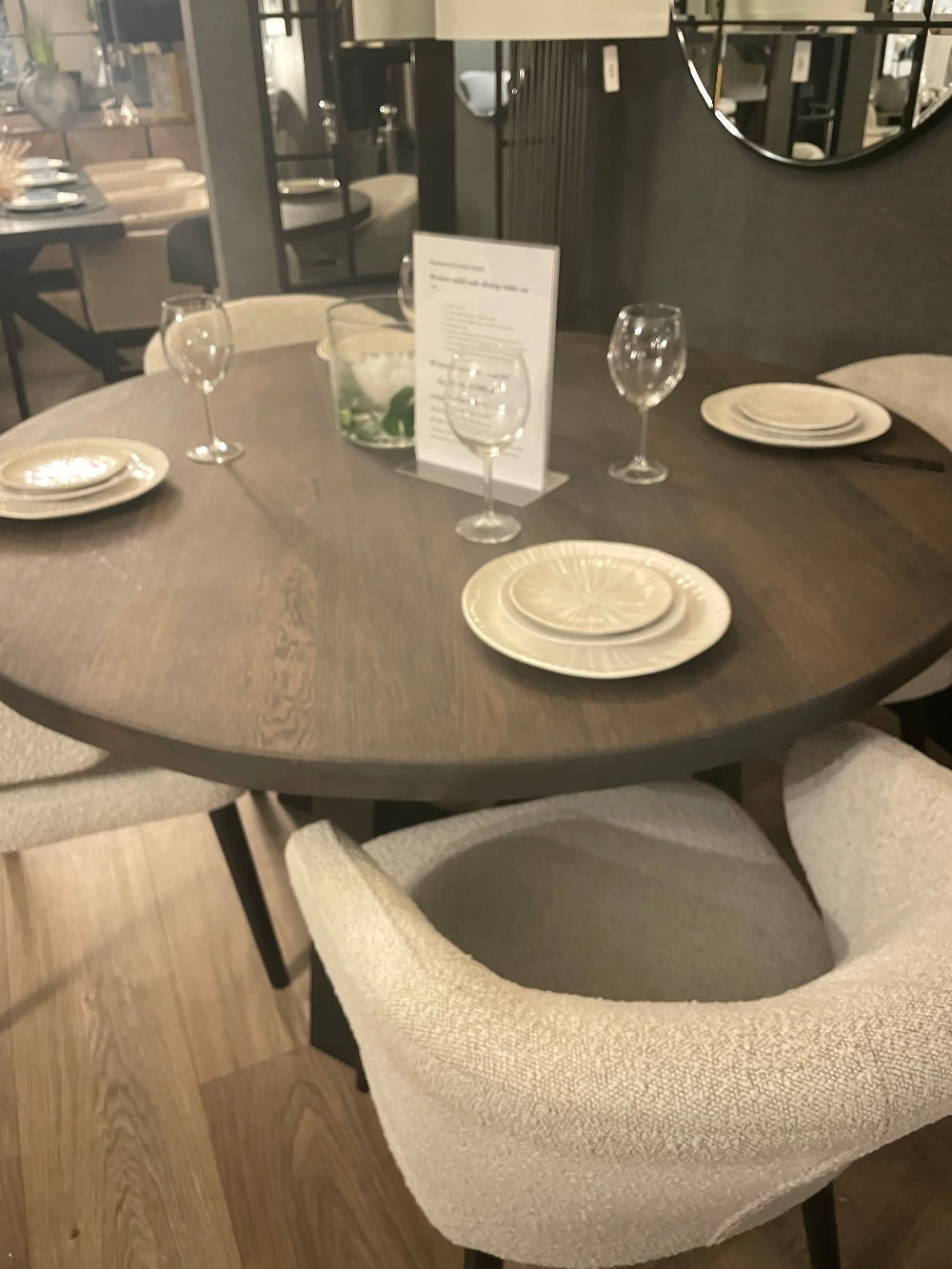 Riviera 180 cm round dining table solid oak disposal sale massive reduction-Renaissance Design Studio