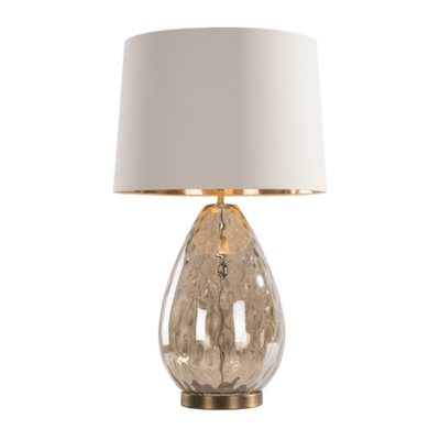 Roma Cognac Glass table lamp with shade reduced