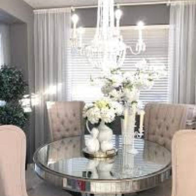 Romance mirrored round dining table