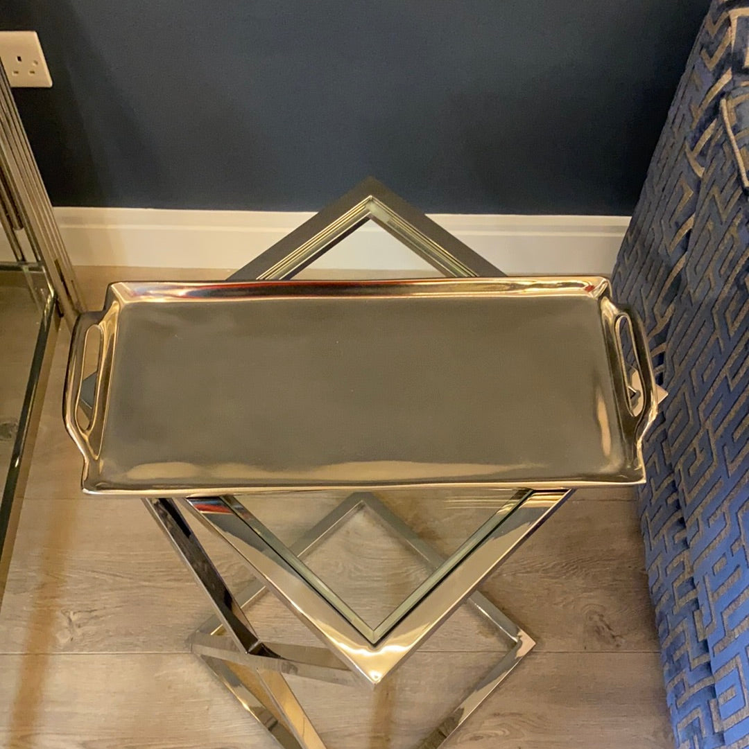 Rorik raw nickel large decorative tray with handles now only €59.95 save 22-Renaissance Design Studio