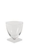 Round Clear Glass Vase With Frosted Base 15cm-Renaissance Design Studio