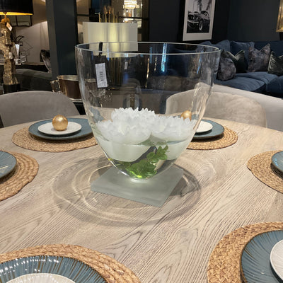 Round Clear Glass Vase with Frosted Base 36 x 34cm 144.95