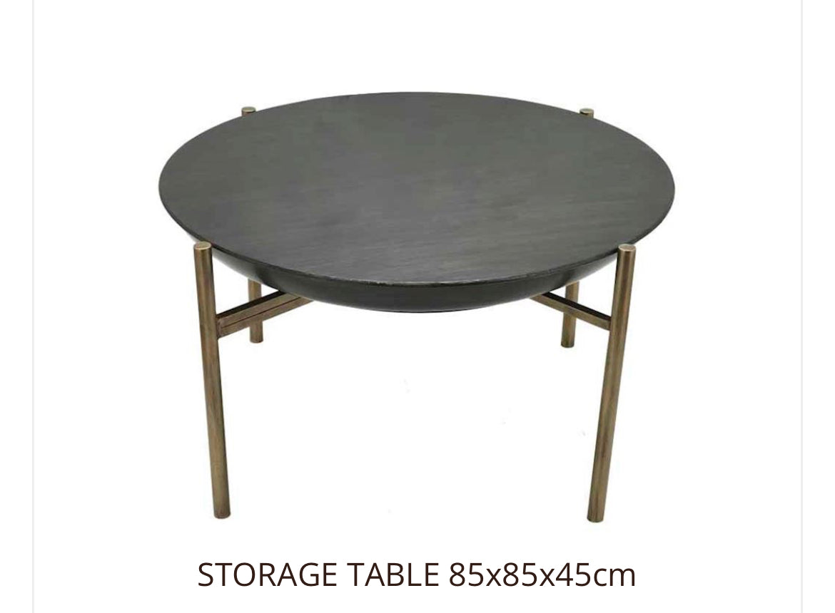 Round storage table. 85 cm. REDUCED PRICE last one. Book now-Renaissance Design Studio