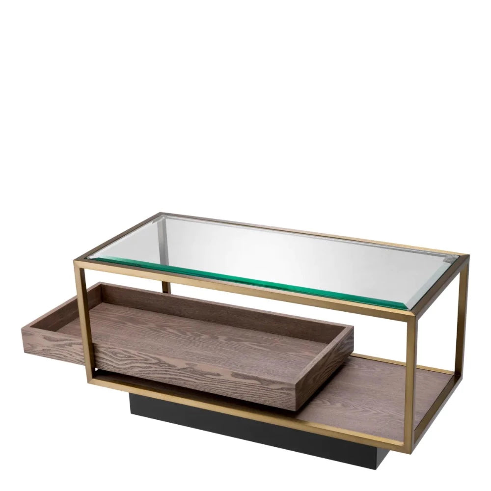 Roxton Brushed Brass Side table by Eichholtz-Renaissance Design Studio