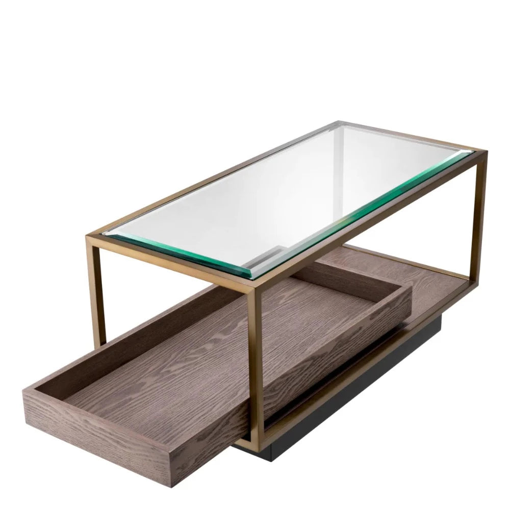 Roxton Brushed Brass Side table by Eichholtz-Renaissance Design Studio
