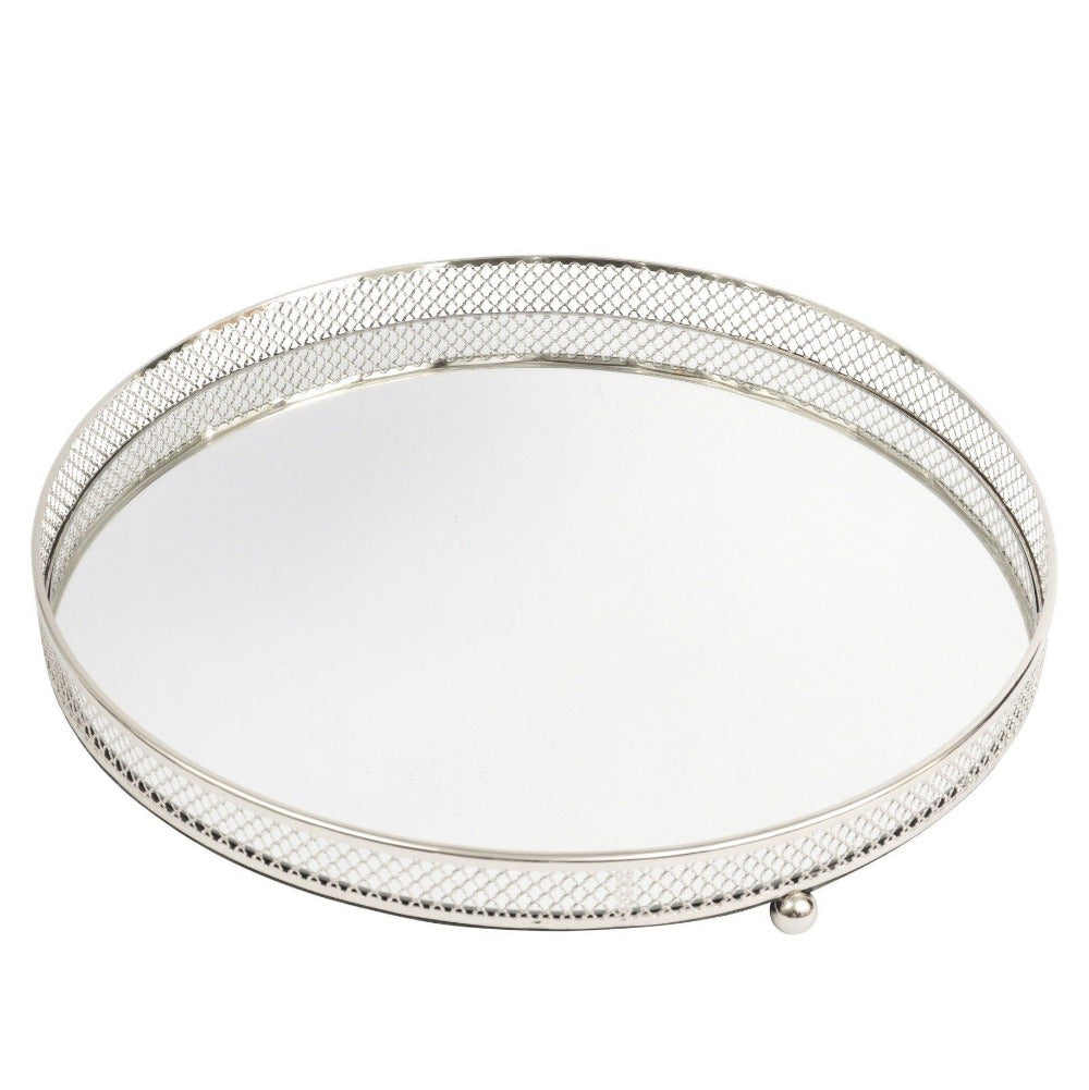 Rushford large Round Silver Tray half price-Renaissance Design Studio