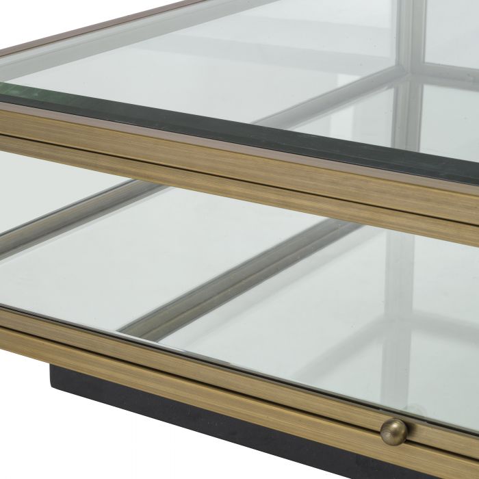 Ryan Large Coffee Table – Brushed Brass and Glass by Eichholtz-Renaissance Design Studio