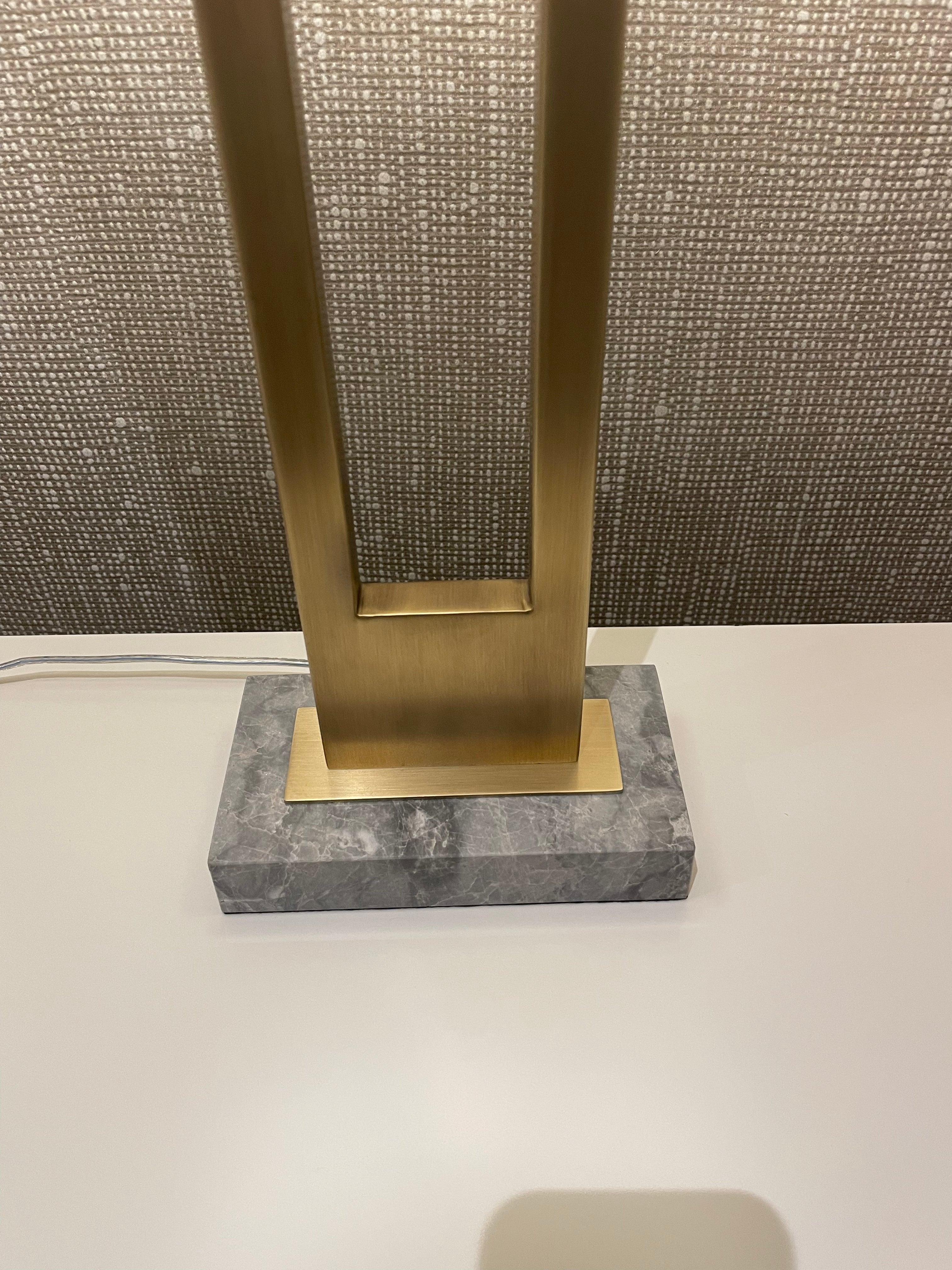Rianna Table Lamp Brass With Marble Style Base-Renaissance Design Studio