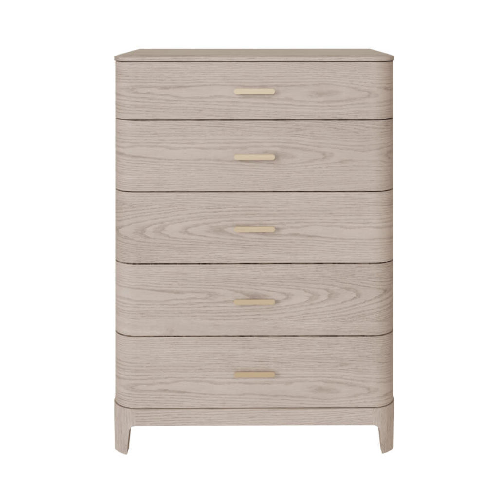Sahara 5 Drawer Tall Chest Parisian Cream-Renaissance Design Studio