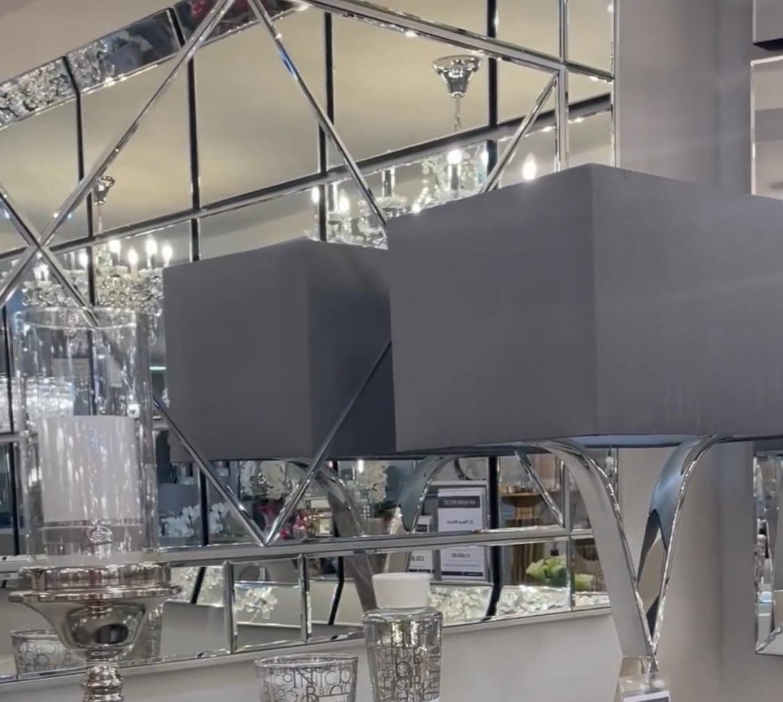 Sahara mirror With cross X Design and cut glass patterns-Mirrors-Renaissance Design Studio